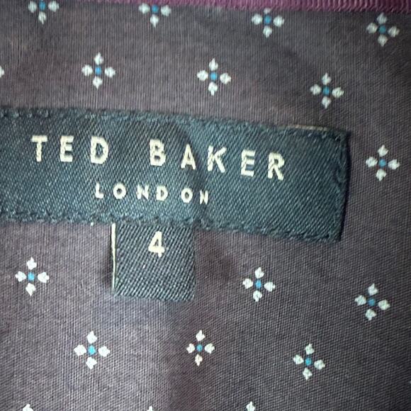 Ted Baker London Shirt Men 4 Large Pink Printed Long Sleeve Button Down Classic - Picture 4 of 8